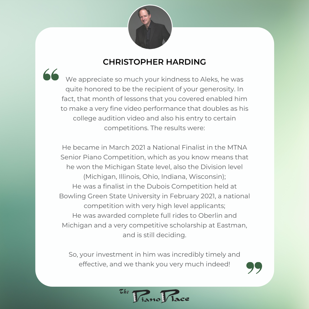 Christopher Harding Piano Student Success 