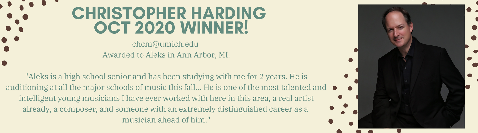 Christopher Harding Oct 2020 Winner 