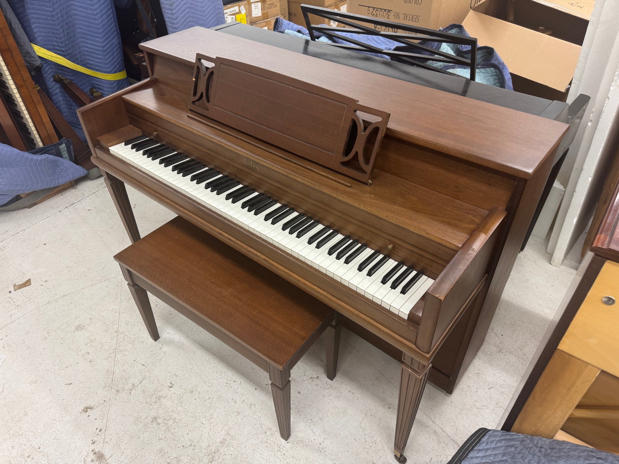 Estey Walnut Spinet Piano - Compact Space-Saving Design | Serial #197832