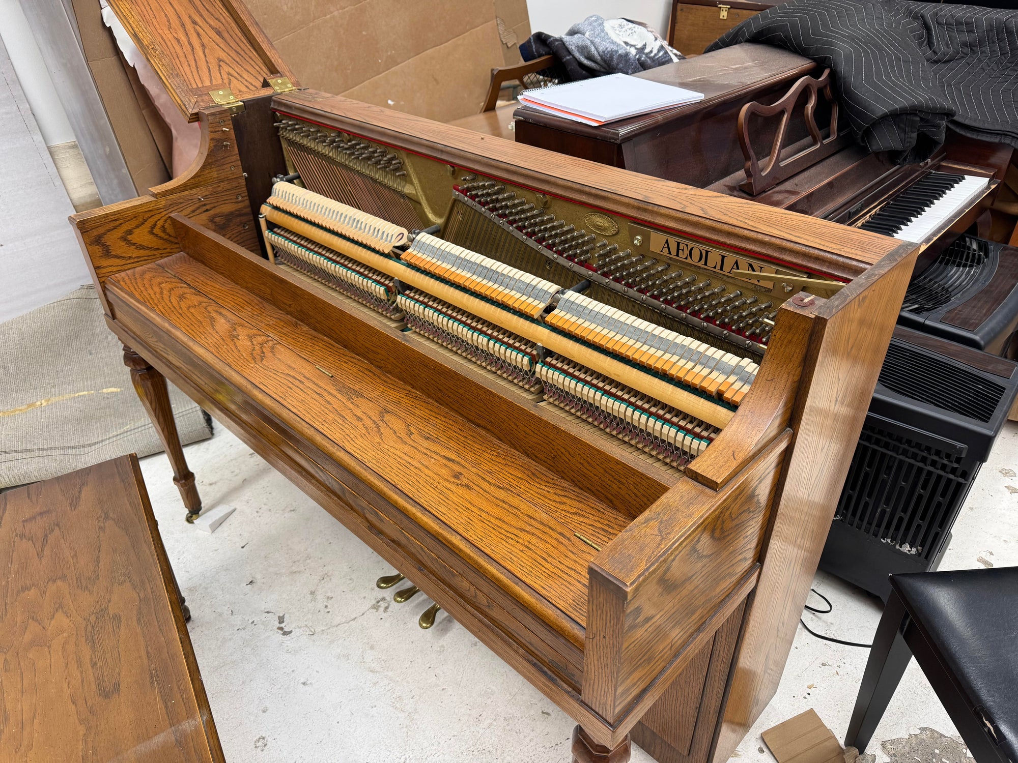 Aeolian Oak Console Upright Piano - Used with Warranty